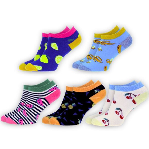 stopki1 damskie- vq75 Zestaw Stopek „Owocowa Energia” – 5 Par (35–41)