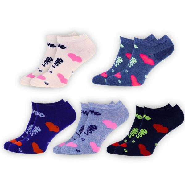 stopki3 damskie - vq-267 Zestaw Stopek „W Rytmie LOVE” – 5 Par (35–41)