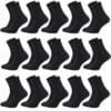 Zestaw Czarnych Skarpet – 15 Par (39–46)