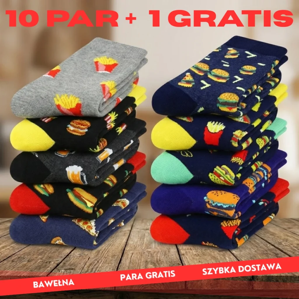 Zestaw Fast-Foodowych Skarpet 10 PAR | (40-46)