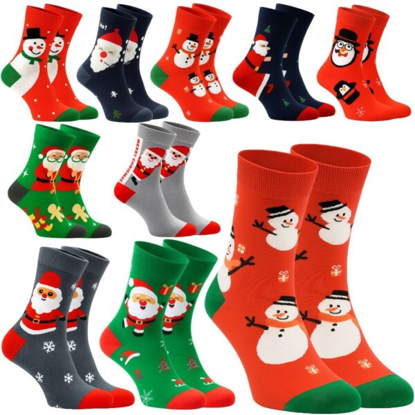 Zestaw Mikołajowych Skarpet 10 PAR MIX | (40-46)