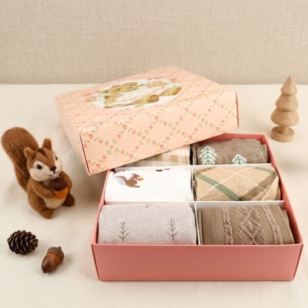 Wiewiórkowy BOX Prezentowy – 6 Par (35-41)