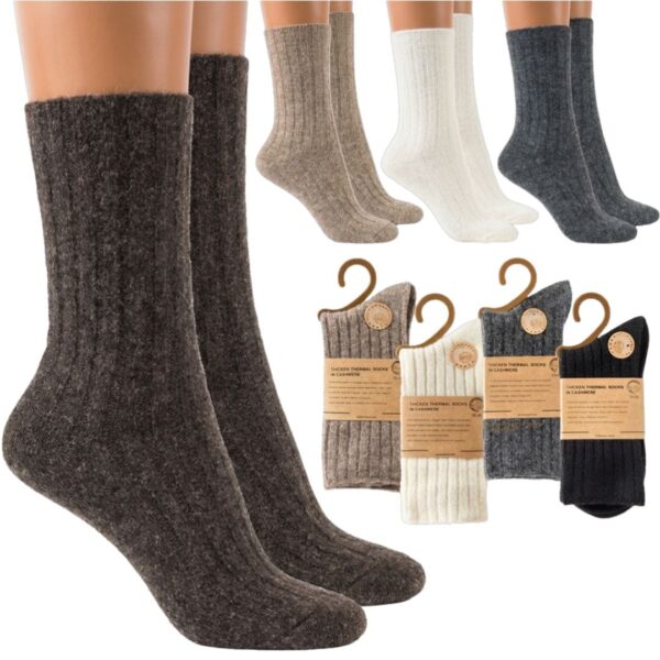 Zestaw Kaszmirowych Skarpet- 4 Pary (35–42)