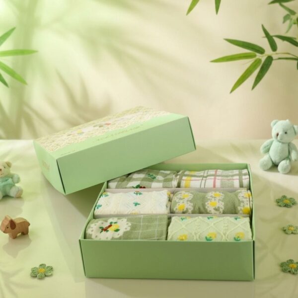 Zielony BOX Prezentowy – 6 Par (35-41)