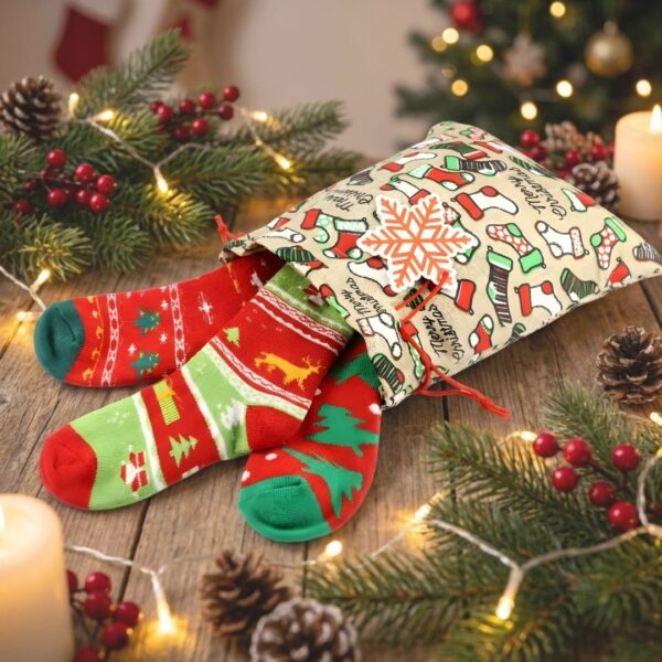 Zestaw Wełnianych Skarpet Świątecznych - 3 Pary (35–42)